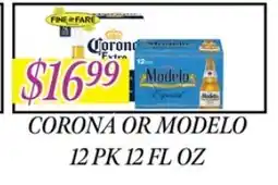 Fine Fare Corona or Modelo offer
