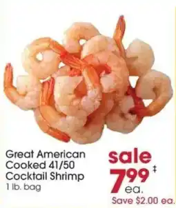 Giant Eagle Great American Cooked 41/50 Cocktail Shrimp offer