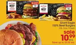 Giant Eagle Giant Eagle 100% Beef Burgers offer