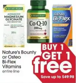 Giant Eagle Nature's Bounty or Osteo Bi-Flex Vitamins offer