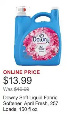 Costco Downy Soft Liquid Fabric Softener, April Fresh, 257 Loads, 150 fl oz offer