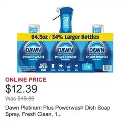 Costco Dawn Platinum Plus Powerwash Dish Soap Spray, Fresh Clean, 1 Starter Kit + 2 Refills offer