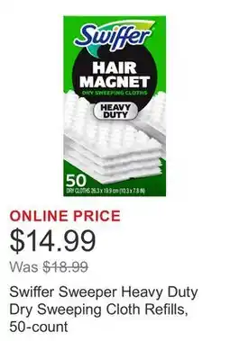 Costco Swiffer Sweeper Heavy Duty Dry Sweeping Cloth Refills, 50-count offer