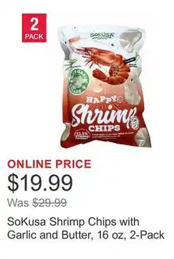 Costco SoKusa Shrimp Chips with Garlic and Butter, 16 oz, 2-Pack offer