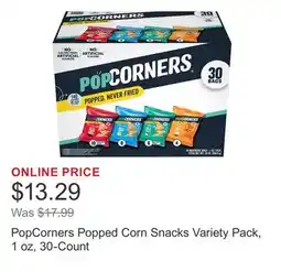 Costco PopCorners Popped Corn Snacks Variety Pack, 1 oz, 30-Count offer