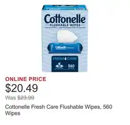 Costco Cottonelle Fresh Care Flushable Wipes, 560 Wipes offer