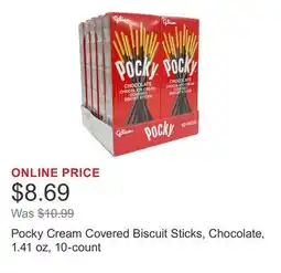 Costco Pocky Cream Covered Biscuit Sticks, Chocolate, 1.41 oz, 10-count offer