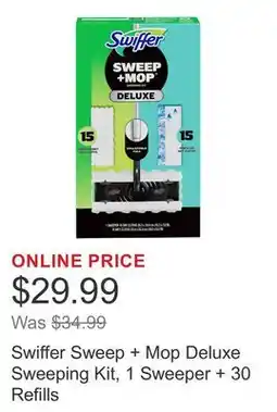 Costco Swiffer Sweep + Mop Deluxe Sweeping Kit, 1 Sweeper + 30 Refills offer
