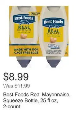 Costco Best Foods Real Mayonnaise, Squeeze Bottle, 25 fl oz, 2-count offer