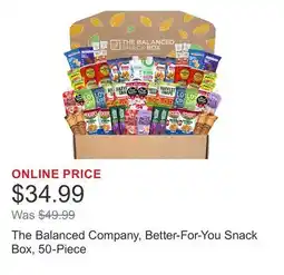 Costco The Balanced Company, Better-For-You Snack Box, 50-Piece offer