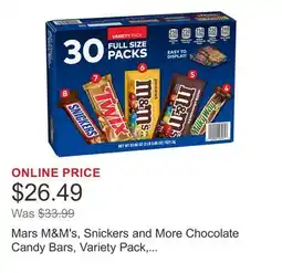 Costco Mars M&M's, Snickers and More Chocolate Candy Bars, Variety Pack, 30-count offer