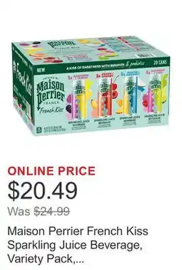 Costco Maison Perrier French Kiss Sparkling Juice Beverage, Variety Pack, 11.15 fl oz, 20-count offer