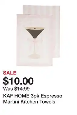 Marshalls KAF HOME 3pk Espresso Martini Kitchen Towels offer