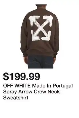 Marshalls OFF WHITE Made In Portugal Spray Arrow Crew Neck Sweatshirt offer
