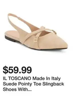 Marshalls IL TOSCANO Made In Italy Suede Pointy Toe Slingback Shoes With Cross Bands offer
