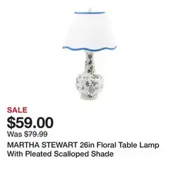 Marshalls MARTHA STEWART 26in Floral Table Lamp With Pleated Scalloped Shade offer