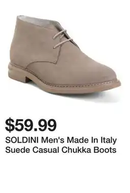 Marshalls SOLDINI Men's Made In Italy Suede Casual Chukka Boots offer