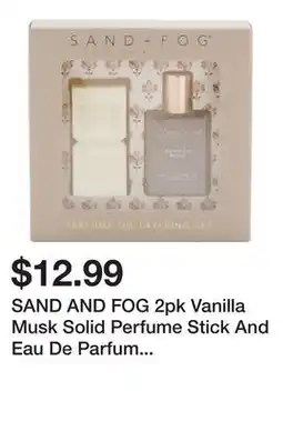 Marshalls SAND AND FOG 2pk Vanilla Musk Solid Perfume Stick And Eau De Parfum Oil Roller Set offer
