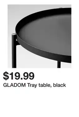 Ikea GLADOM Tray table, black offer