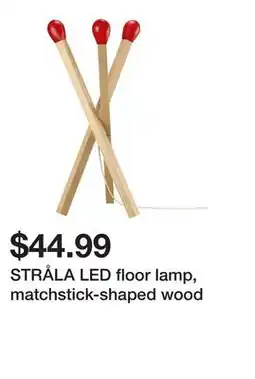 Ikea STRÅLA LED floor lamp, matchstick-shaped wood offer