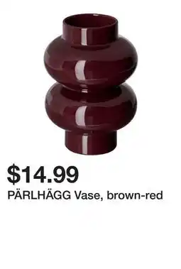 Ikea PÄRLHÄGG Vase, brown-red offer
