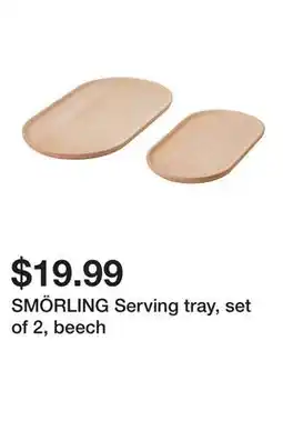 Ikea SMÖRLING Serving tray, set of 2, beech offer