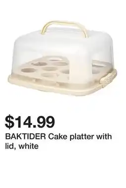 Ikea BAKTIDER Cake platter with lid, white offer