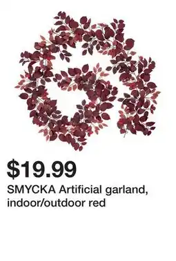 Ikea SMYCKA Artificial garland, indoor/outdoor red offer