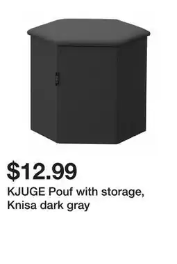 Ikea KJUGE Pouf with storage, Knisa dark gray offer