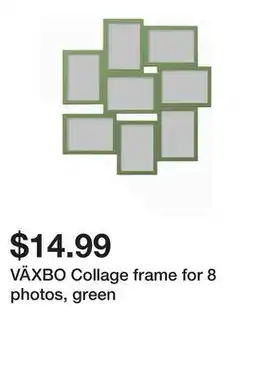 Ikea VÄXBO Collage frame for 8 photos, green offer