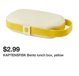 Ikea KAPTENSFISK Bento lunch box, yellow offer