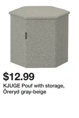 Ikea KJUGE Pouf with storage, Öreryd gray-beige offer