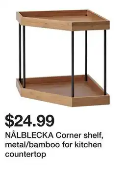 Ikea NÅLBLECKA Corner shelf, metal/bamboo for kitchen countertop offer
