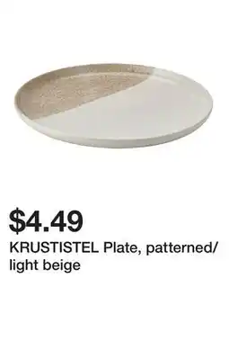 Ikea KRUSTISTEL Plate, patterned/light beige offer
