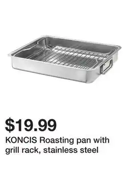 Ikea KONCIS Roasting pan with grill rack, stainless steel offer