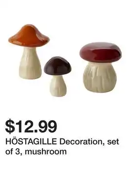 Ikea HÖSTAGILLE Decoration, set of 3, mushroom offer