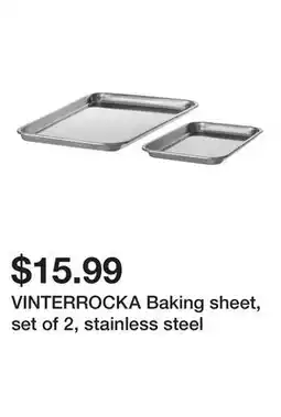 Ikea VINTERROCKA Baking sheet, set of 2, stainless steel offer