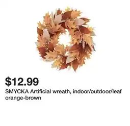 Ikea SMYCKA Artificial wreath, indoor/outdoor/leaf orange-brown offer