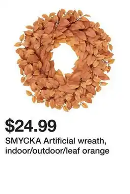 Ikea SMYCKA Artificial wreath, indoor/outdoor/leaf orange offer