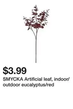 Ikea SMYCKA Artificial leaf, indoor/outdoor eucalyptus/red offer
