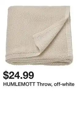 Ikea HUMLEMOTT Throw, off-white offer