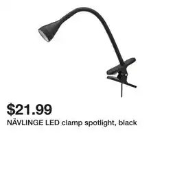 Ikea NÄVLINGE LED clamp spotlight, black offer