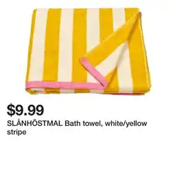 Ikea SLÅNHÖSTMAL Bath towel, white/yellow stripe offer