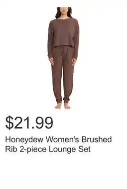 Costco Honeydew Women's Brushed Rib 2-piece Lounge Set offer