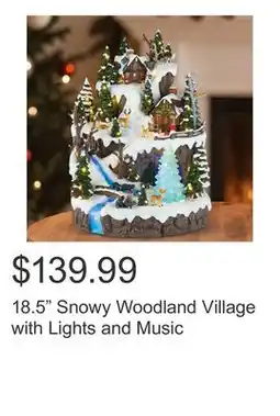 Costco 18.5 Snowy Woodland Village with Lights and Music offer