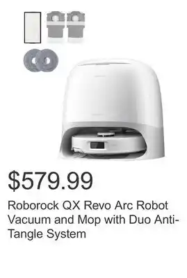 Costco Roborock QX Revo Arc Robot Vacuum and Mop with Duo Anti-Tangle System offer