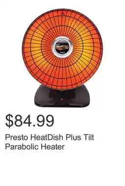 Costco Presto HeatDish Plus Tilt Parabolic Heater offer