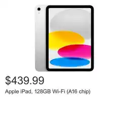 Costco Apple iPad, 128GB Wi-Fi (A16 chip) offer