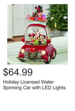 Costco Holiday Licensed Water Spinning Car with LED Lights offer