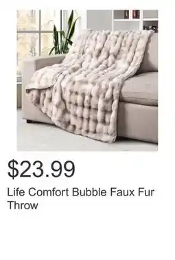 Costco Life Comfort Bubble Faux Fur Throw offer